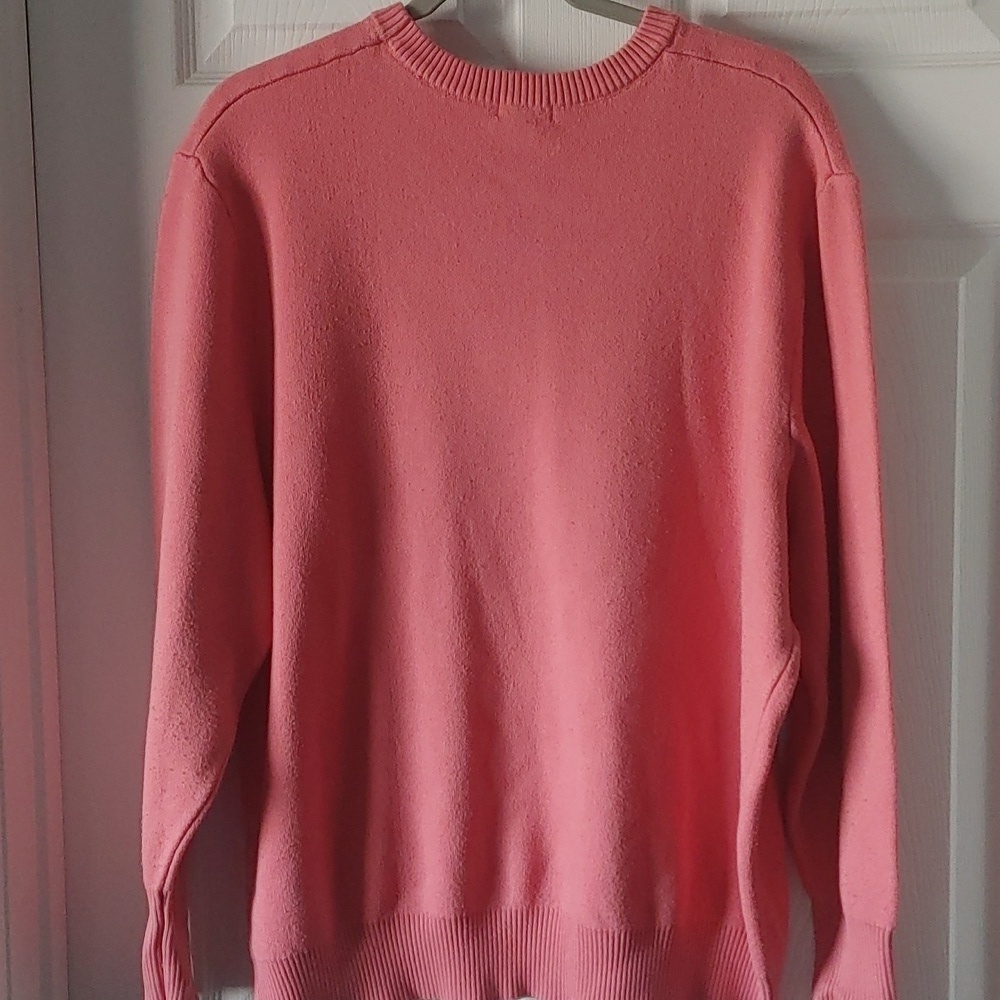 Rue21 Pink Crew Neck Sweater Women's sz Large w/ Malibu Print Casual Streetwear - Picture 4 of 5
